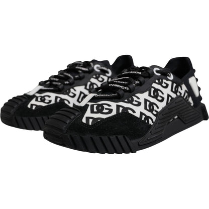 Dolce & Gabbana Black Logo Lace Up Low Top NS1 Sneakers Shoes