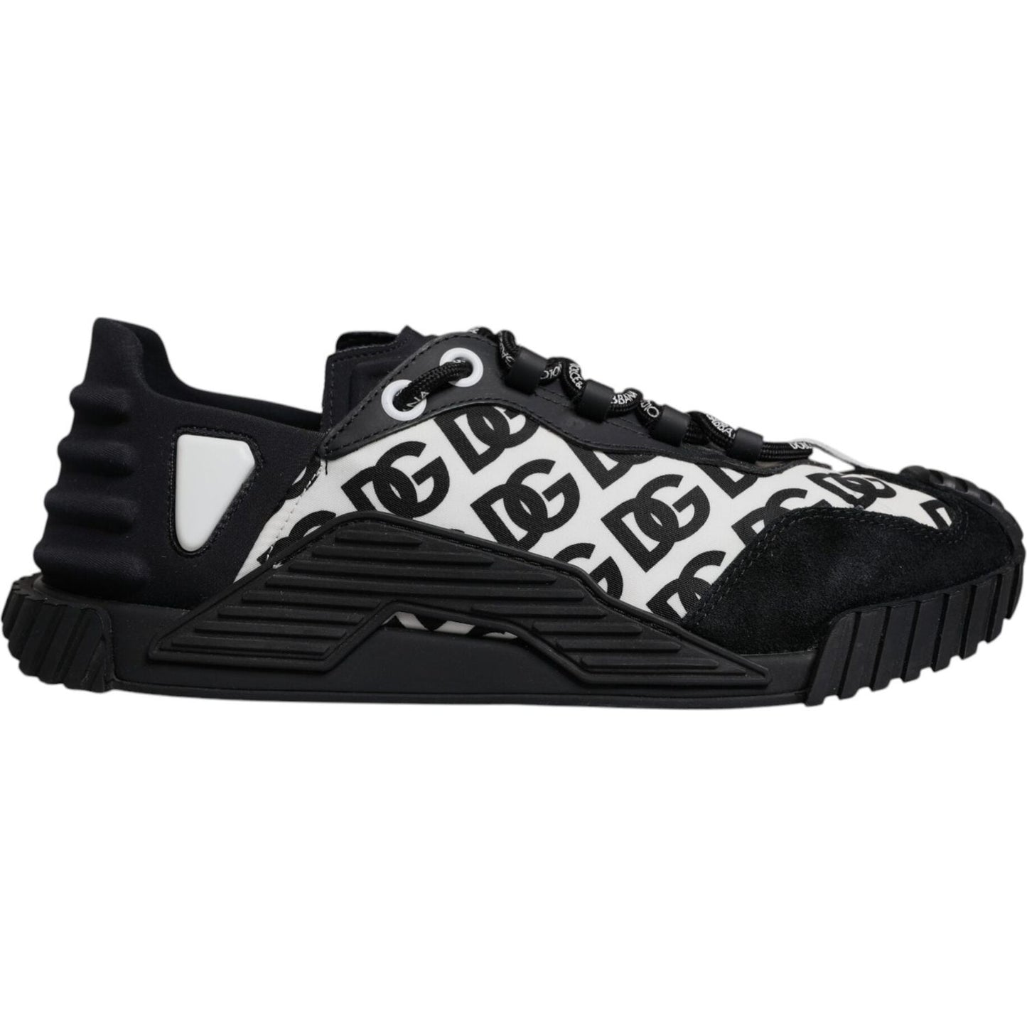 Dolce & Gabbana Black Logo Lace Up Low Top NS1 Sneakers Shoes