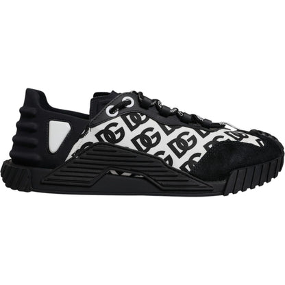 Dolce & Gabbana Black Logo Lace Up Low Top NS1 Sneakers Shoes
