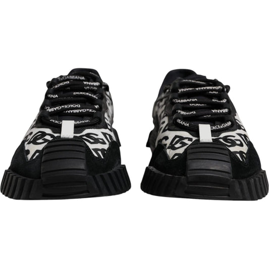 Dolce & Gabbana Black Logo Lace Up Low Top NS1 Sneakers Shoes