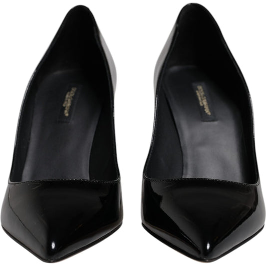 Dolce & Gabbana Black Patent Leather High Heels Pumps Shoes