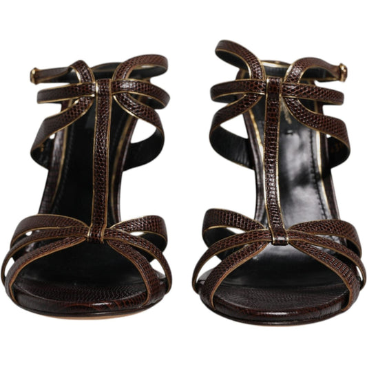 Dolce & Gabbana Bordeaux Ankle Strap Heels Sandals Shoes