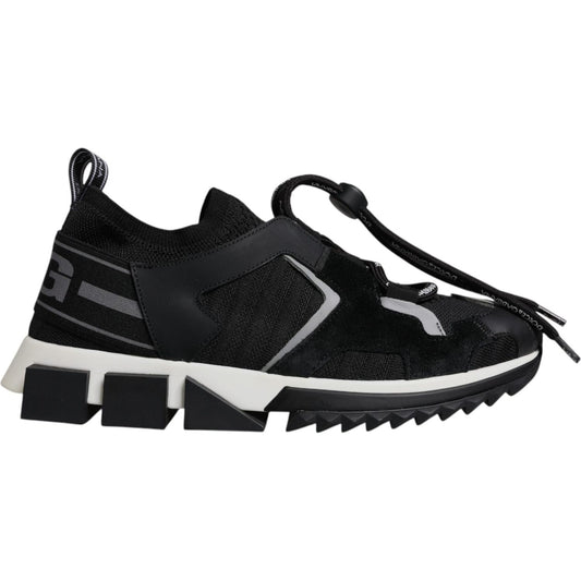 Dolce & Gabbana Black Mesh Sorrento Trekking Sneakers Shoes