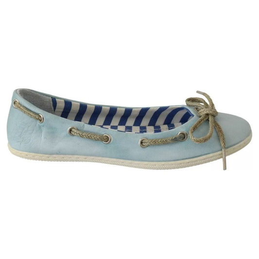 Pantofola D'Oro Minnesota Blue Stripe Flat Slip-On Shoes 1728,67345645728,Blue,EU36/US6,Flat Shoes - Women - Shoes,Material: 100% Leather,Pantofola D'Oro,Preowned / Defect,Shoes,Women,Women - Shoes Pantofola D'Oro LA8323-36
