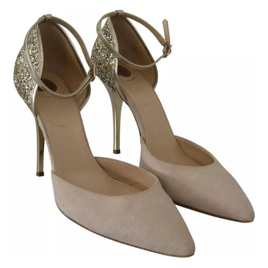 Elisabetta Franchi Beige Linen Ankle Strap High Heels Shoes 1728,67345645728,Bags,Beige,Elisabetta Franchi,EU37.5/US7,Material: Suede,Preowned / Defect,Sandals - Women - Shoes,Women,Women - Shoes Elisabetta Franchi LA8355-37.5