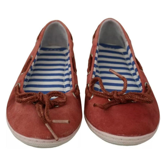 Pantofola D'Oro Coral Suede Lace Bow Loafers Ballet Flat Shoes 1728,67345645728,Coral,EU38/US7.5,EU39/US8.5,EU40/US9.5,Flat Shoes - Women - Shoes,Material: Suede,Pantofola D'Oro,Preowned / Defect,Shoes,Women,Women - Shoes Pantofola D'Oro LA8398-38
