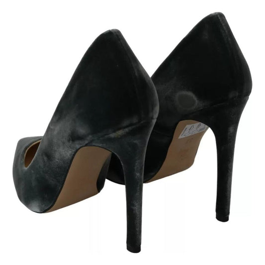 Ovyé Gray Velvet Dress Stiletto Pumps Shoes 1728,67345645728,EU37/US7,Gray,Material: velvet,Ovyé,Preowned / Defect,Pumps - Women - Shoes,Shoes,Women,Women - Shoes Ovyé LA8411-37