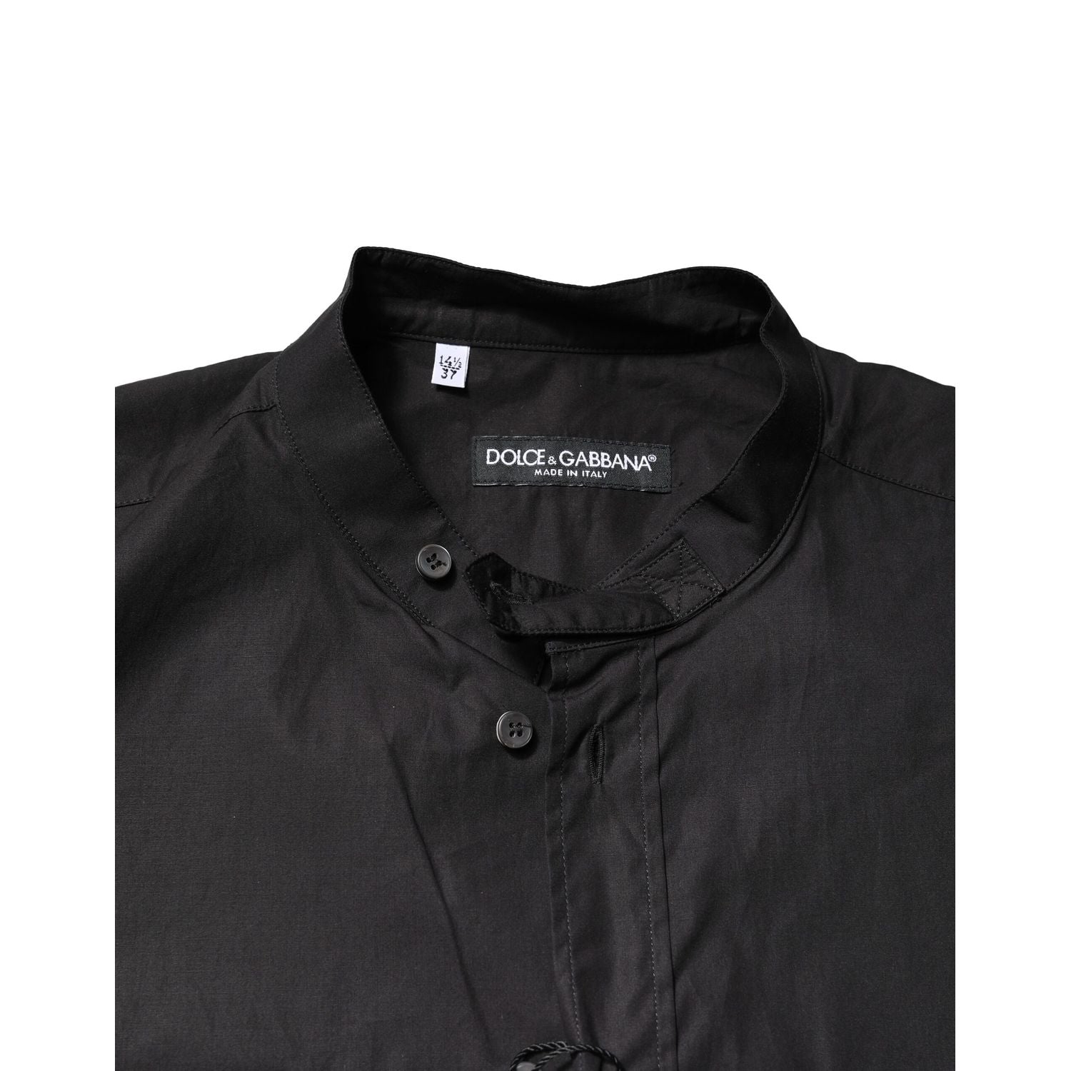 Dolce & Gabbana Black Cotton Button Down Men Casual Shirt