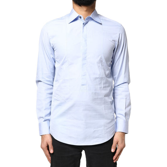 Dolce & Gabbana Light Blue Cotton Long Sleeves Dress Shirt