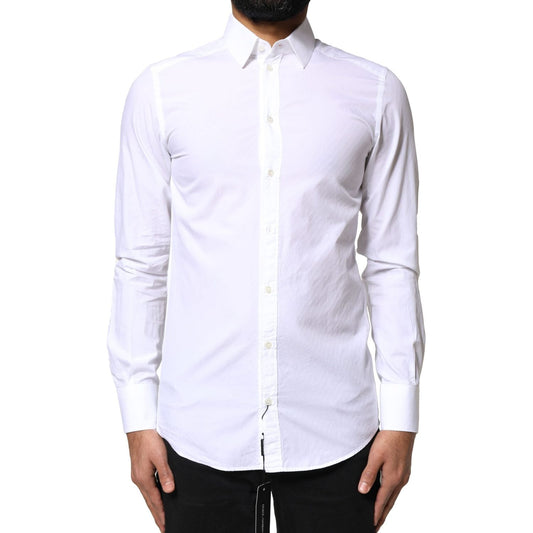 Dolce & Gabbana White Cotton MARTINI Formal Men Dress Shirt