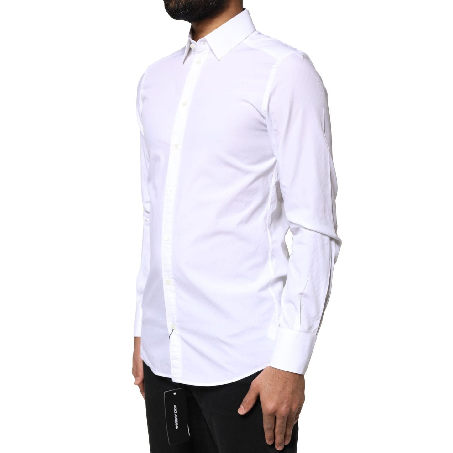 Dolce & Gabbana White Cotton MARTINI Formal Men Dress Shirt