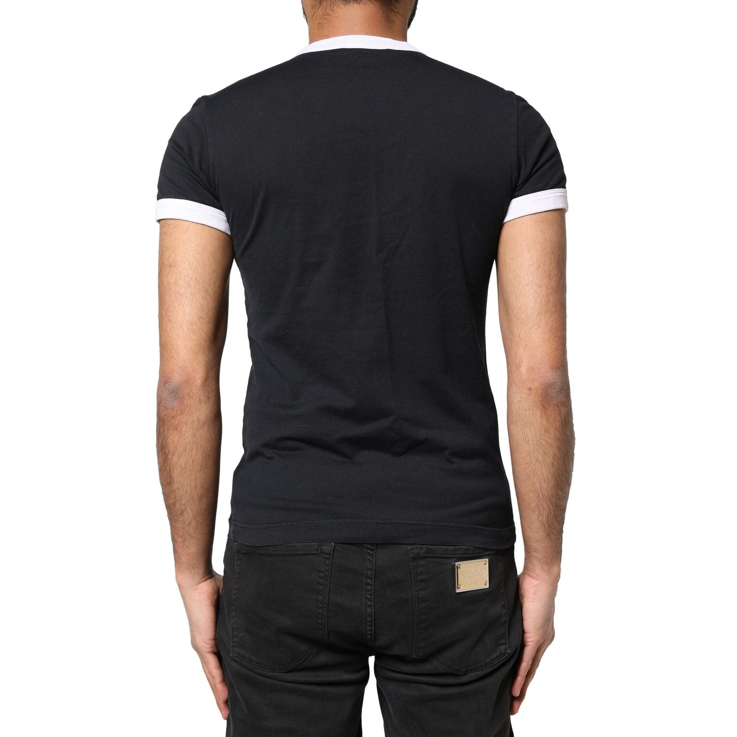 Dolce & Gabbana Black Sicilia Crew Neck Short Sleeve T-shirt