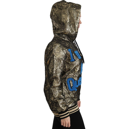 Dolce & Gabbana Im The Queen Jaquard Gold Sweatshirt Hoodie