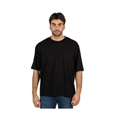 Alpha Studio Black Cotton T-Shirt