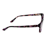 Side view of Guess Purple Women Glasses Frame with full-rim rectangle style and plastic material.