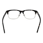 Rear view of Guess Gray Women Glasses Frame with full-rim metal and plastic browline design, 145mm temples, and spring hinges.