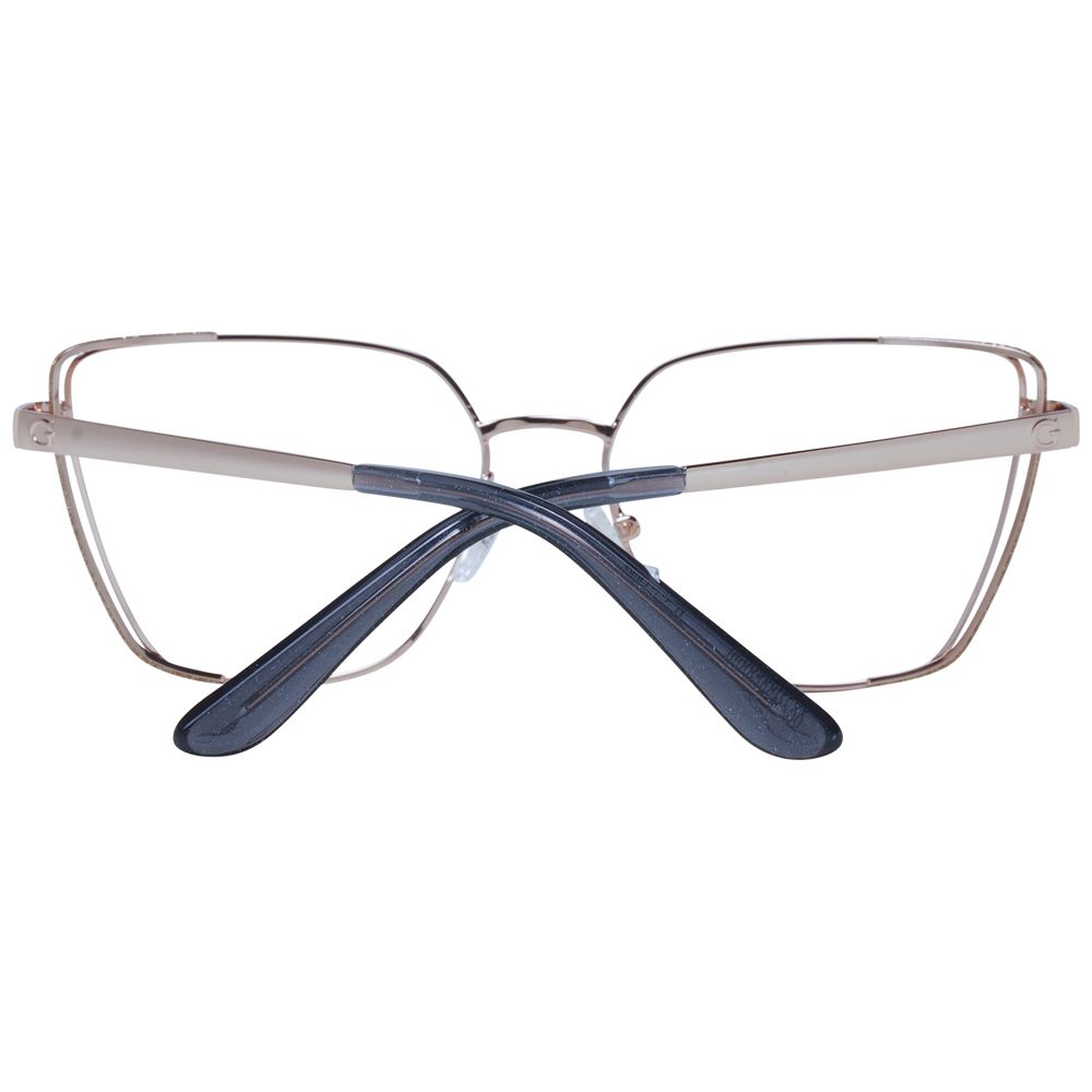Guess Black Women Glasses Frame, full-rim square style, metal frame, plastic lenses, black color, spring hinge, includes branded case.