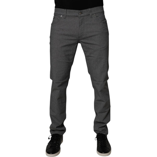 Dolce & Gabbana Gray Cotton Stretch Skinny Denim Jeans Dolce & Gabbana Dark Slate Gray