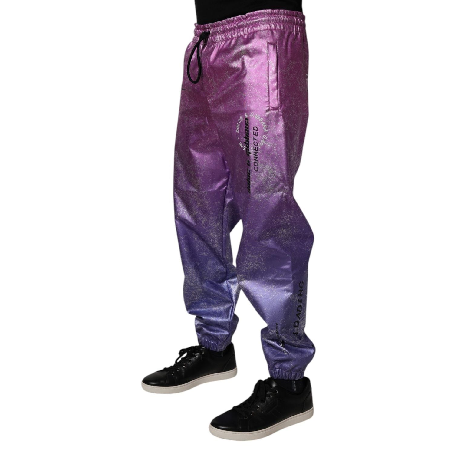 Dolce & Gabbana Pink Purple Two Tone Jogger Sweatpants Pants