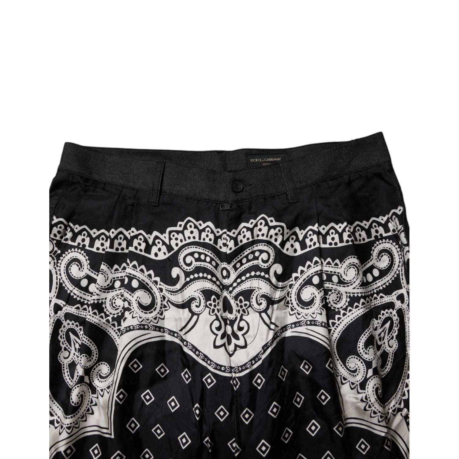 Dolce & Gabbana Black Bandana Cotton Skinny Denim Jeans