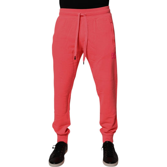Dolce & Gabbana Neon Red Cotton Jogger Men Sweatpants Pants