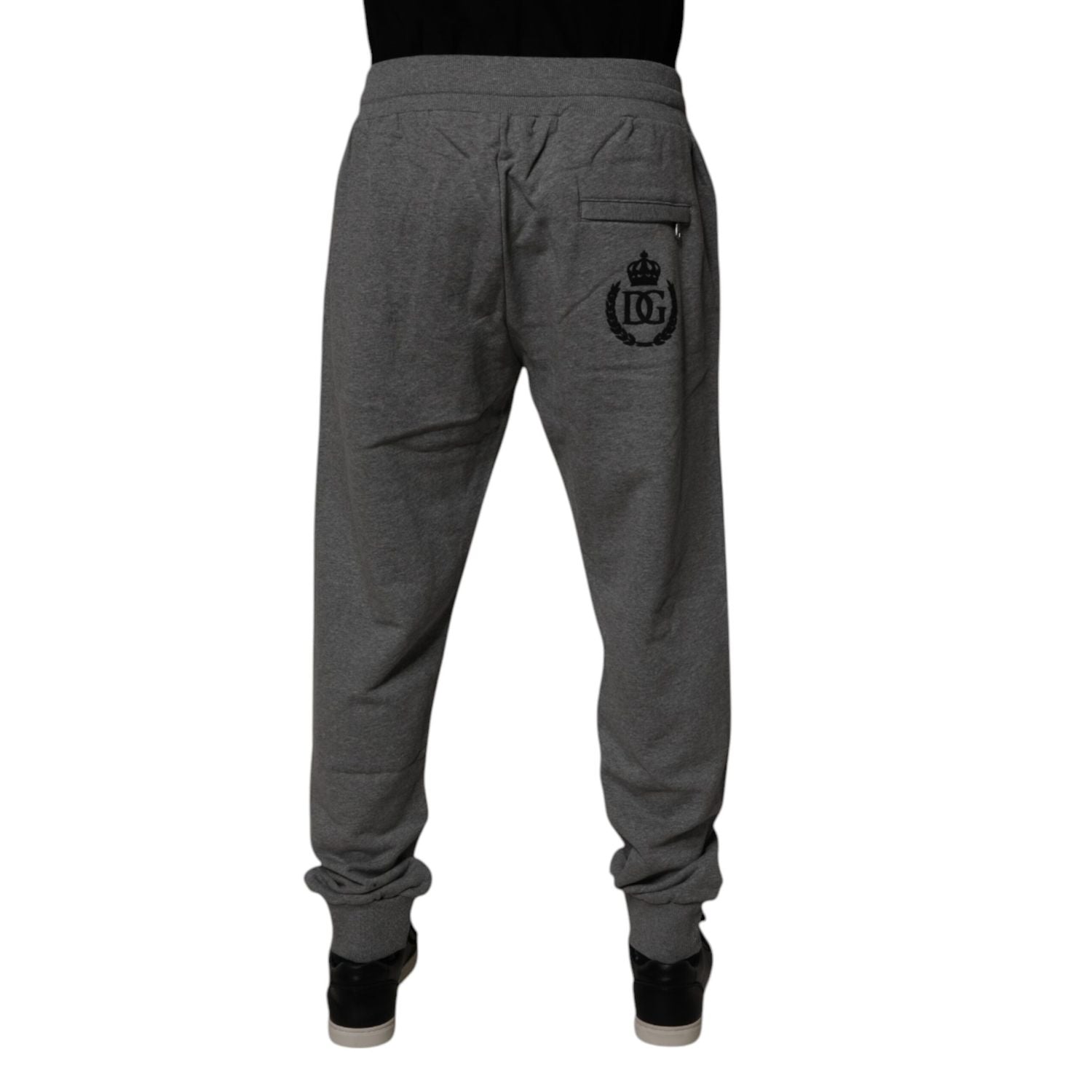 Dolce & Gabbana Gray Logo Cotton Jogger Men Sweatpants Pants