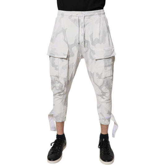 Dolce & Gabbana White Camouflage Cargo Jogger Sweatpants Pants