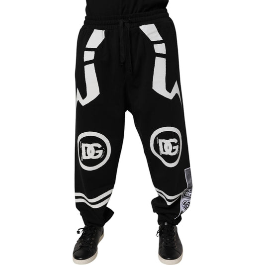 Dolce & Gabbana Black Logo Cotton Jogger Sweatpants Pants