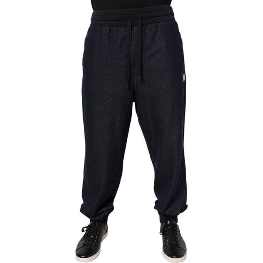 Dolce & Gabbana Black Jacquard Jogger Men Sweatpants Pants