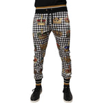 Dolce & Gabbana Multicolor Houndstooth Crown Men Sweatpants Pants