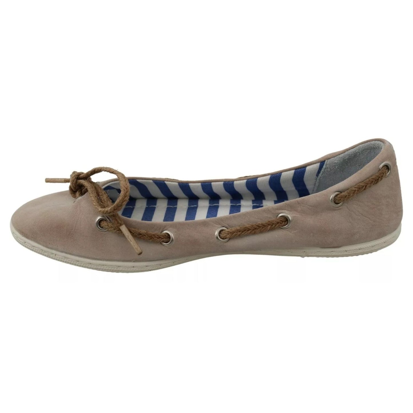 Pantofola D'Oro Beige Suede Lace Bow Loafers Ballet Flat Shoes LA8397-37
