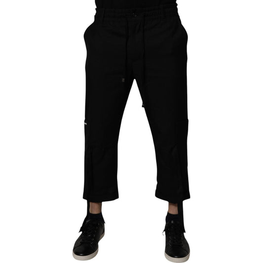 Dolce & Gabbana Black Polyester Men Cropped Pants 1728,67345645728,Black,Clothing,Dolce & Gabbana,IT44 | XS,Jeans & Pants - Men - Clothing,Material: 55% Polyester 45% Virgin Wool,Men,Men - Clothing,New with tags Dolce & Gabbana PAN75035-44
