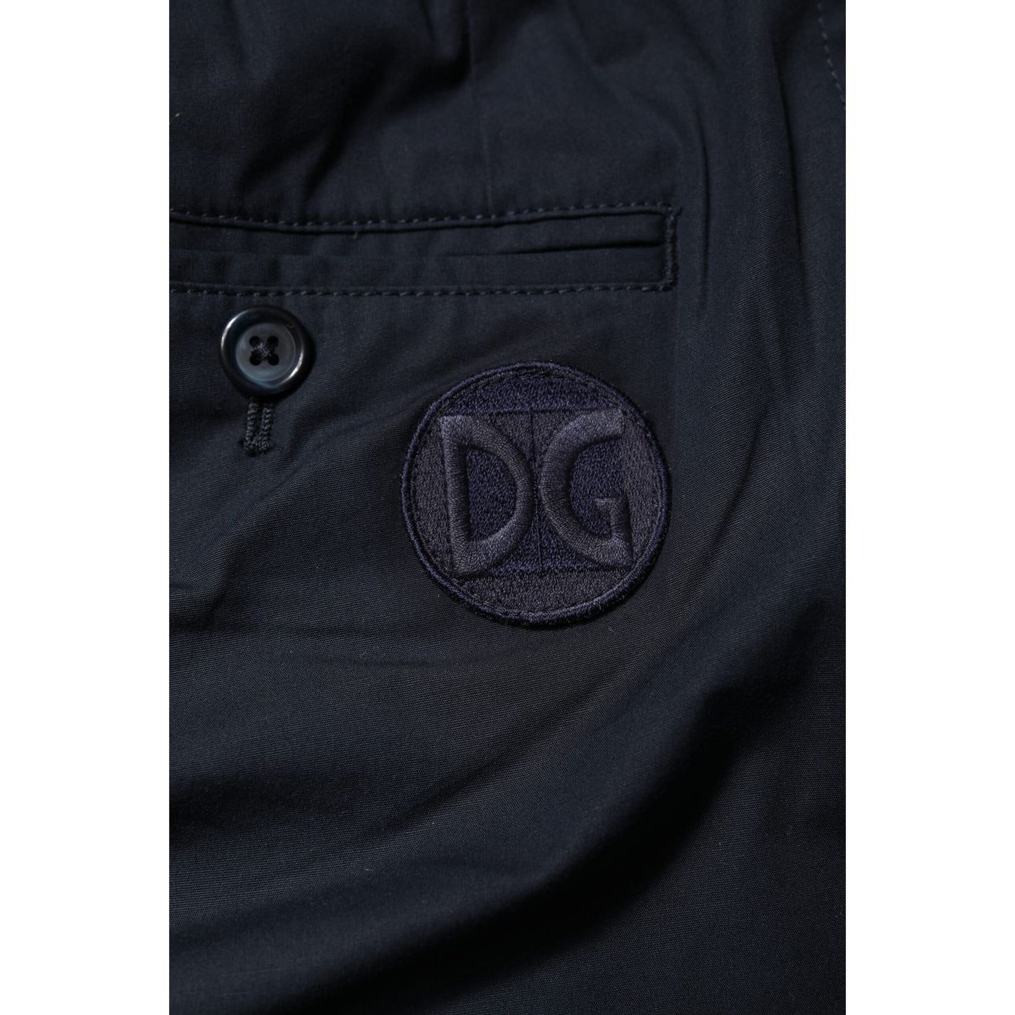 Dolce & Gabbana Dark Blue Cotton Bermuda Sweatshorts Shorts