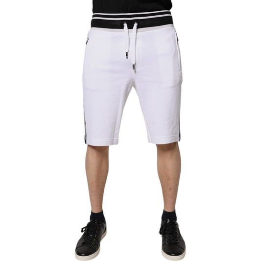 Dolce & Gabbana White King Cotton Bermuda Sweatshorts Shorts