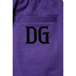 Dolce & Gabbana Purple Cotton Men Bermuda Sweatshorts Shorts PAN75762-46