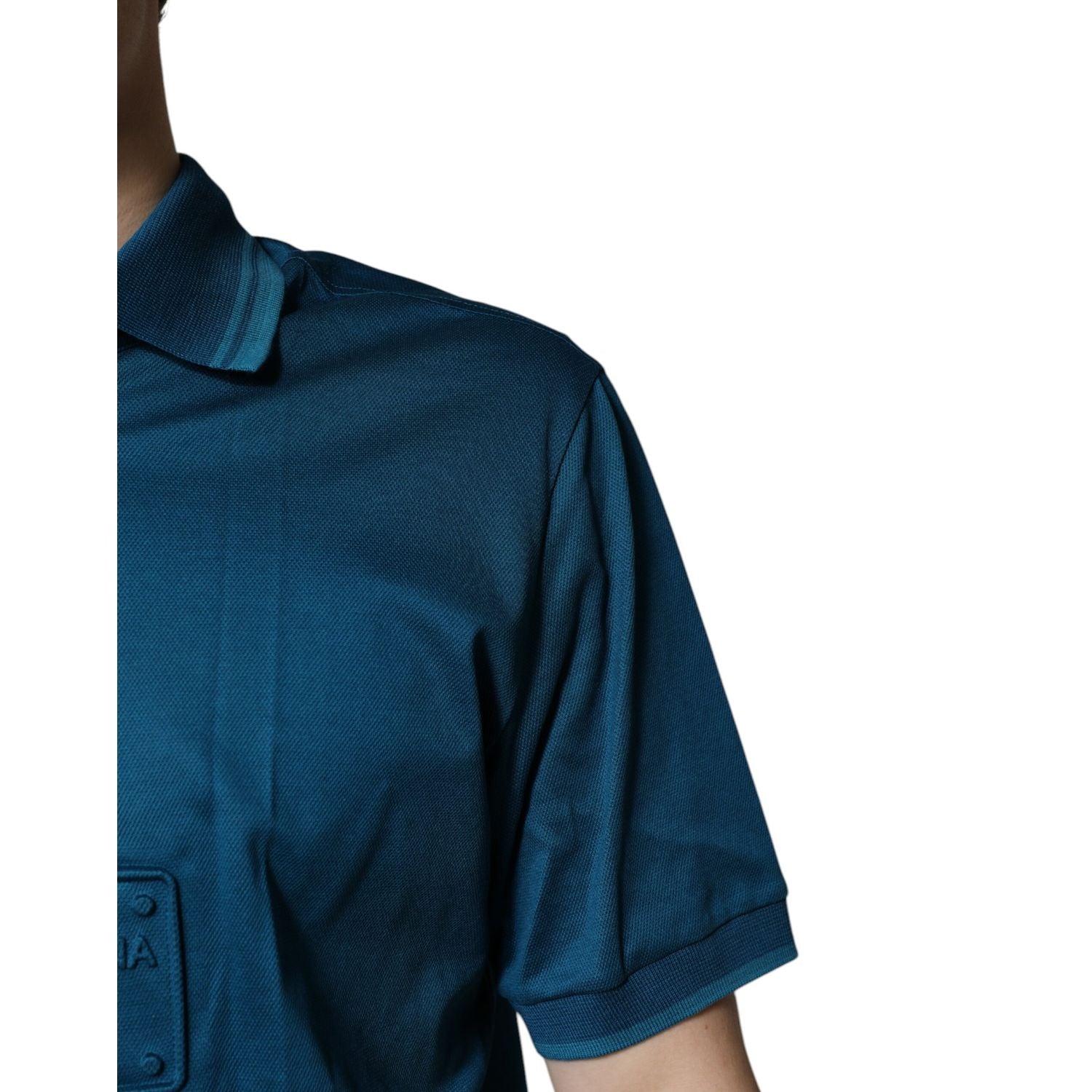 Dolce & Gabbana Blue Logo Cotton Men Polo Shirt T-shirt