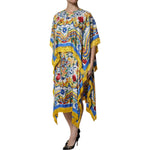 Dolce & Gabbana Multicolor Majolica Kaftan Short Sleeves Maxi Dress DR81636-36