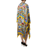 Dolce & Gabbana Multicolor Majolica Kaftan Short Sleeves Maxi Dress DR81636-36