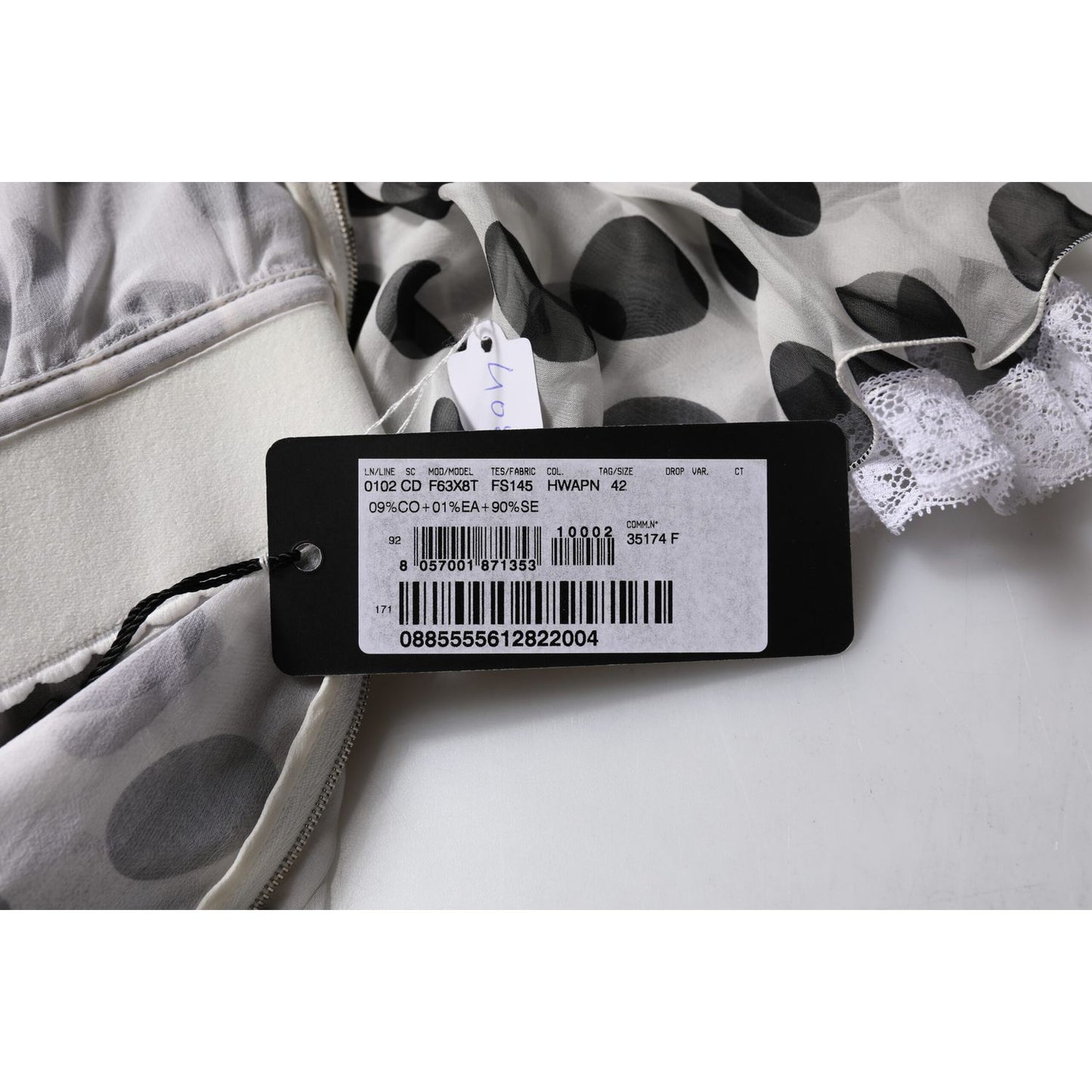 Dolce & Gabbana White Polka Dotted Silk Blend A-line Dress