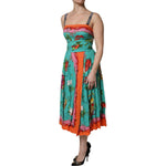 Dolce & Gabbana Multicolor Printed Silk Sleeveless Midi Dress DR81650-38