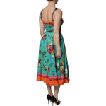 Dolce & Gabbana Multicolor Printed Silk Sleeveless Midi Dress DR81650-38