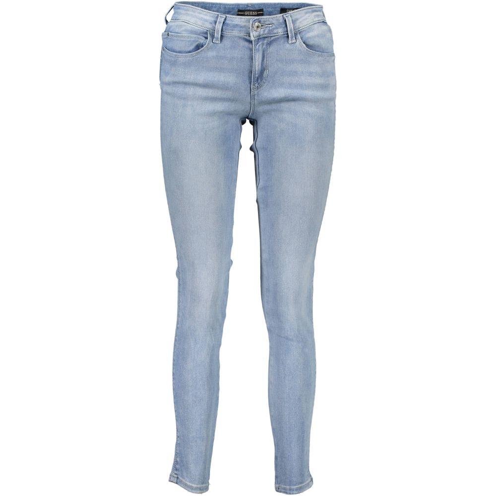 بنطلون جينز نسائي من القطن باللون الأزرق الفاتح من Guess Jeans