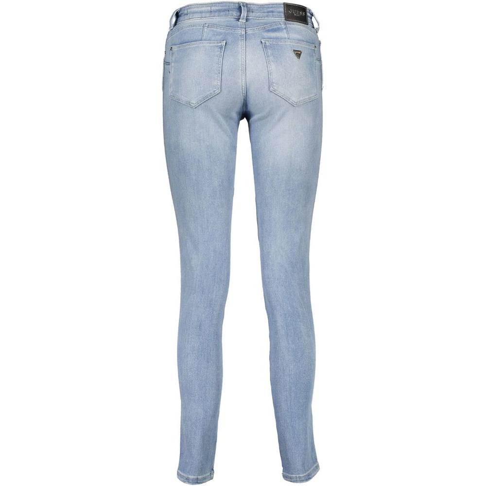 بنطلون جينز نسائي من القطن باللون الأزرق الفاتح من Guess Jeans