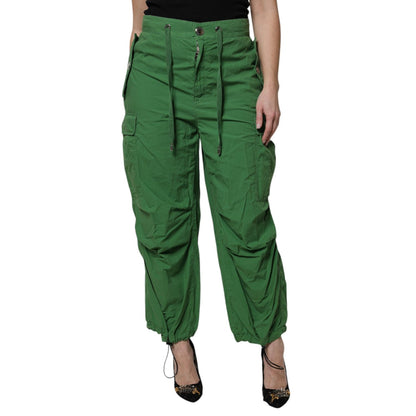 Dolce & Gabbana Green Cotton High Waist Cargo Pants