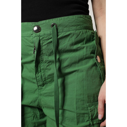 Dolce & Gabbana Green Cotton High Waist Cargo Pants