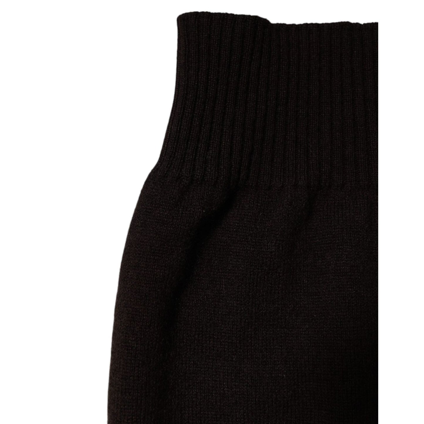 Dolce & Gabbana Brown Cashmere Knitted Neck Warmer Foulard Scarf