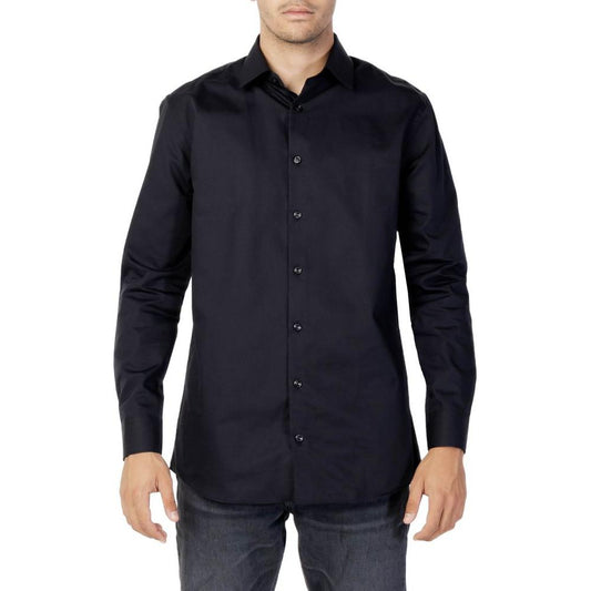 Selected Black Cotton Shirt Selected Dark Slate Gray