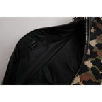 Dolce & Gabbana Multicolor Leopard Jacquard Print Logo Plaque Pouch Bag BAG4293