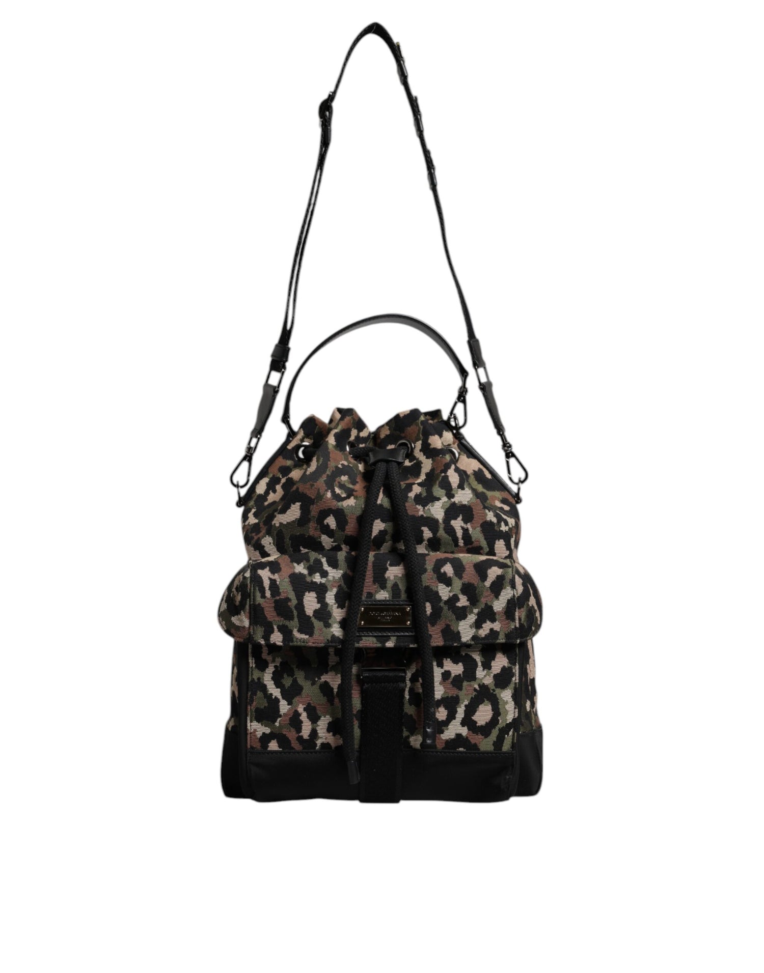 Front view with bag zipped and handles upright.