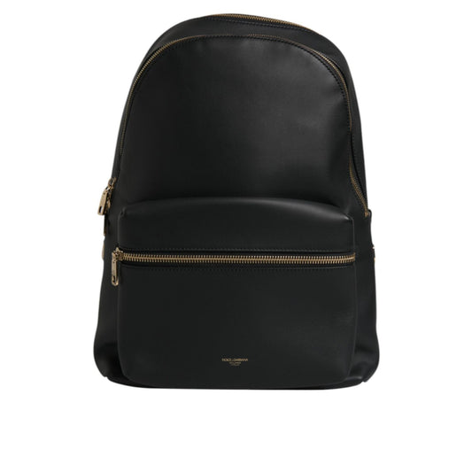 Dolce & Gabbana Black DG Leather Logo Print Travel Back Pack Bag